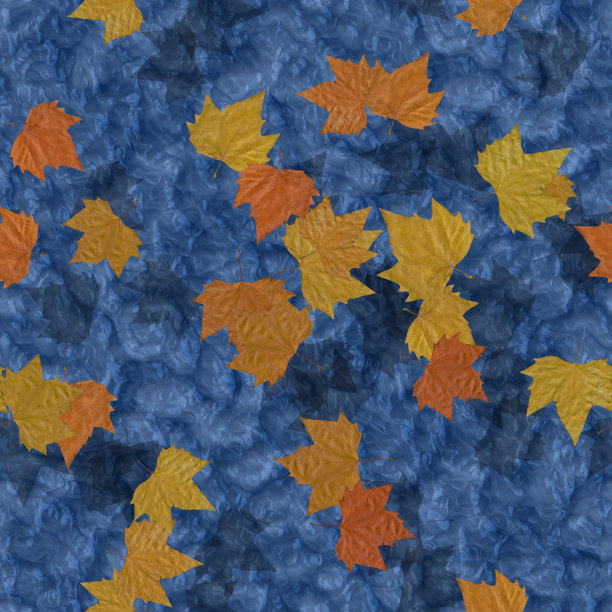 秋叶对水无缝生成纹理背景图片下载