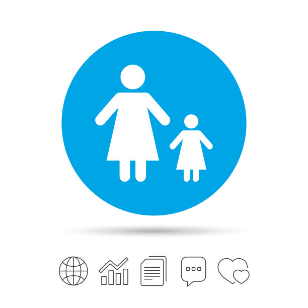 单亲家庭和一个孩子的标志图标。图片下载