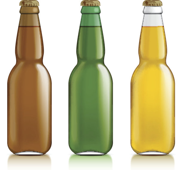 不同的瓶子在白色的背景上。图片下载