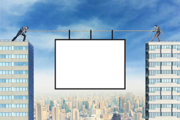 城市上空的广告牌图片下载