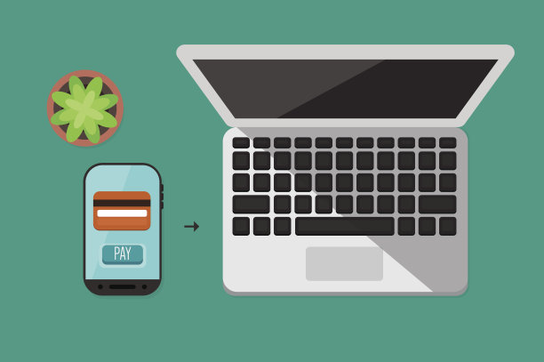 移动支付:平铺矢量图图片下载