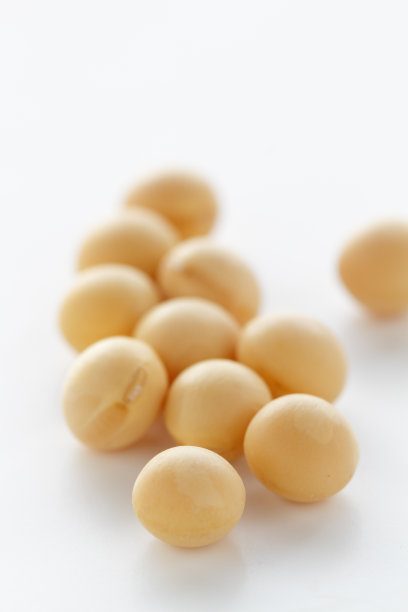在白色背景下分离的金大豆图片下载