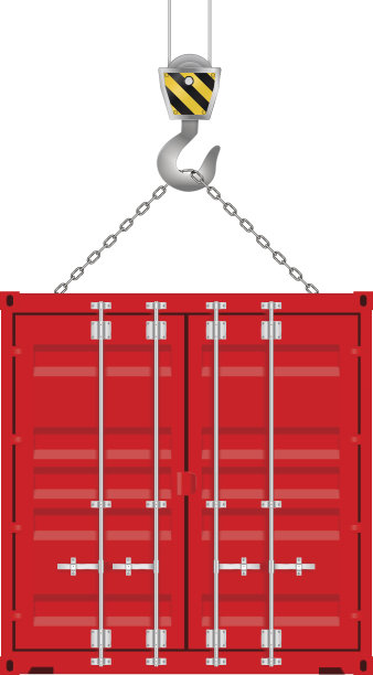 集装箱吊在起重机上图片下载