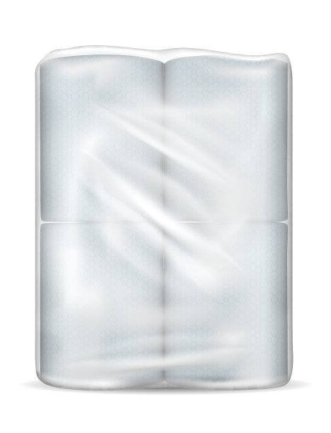 透明空塑料包装与卫生纸图片下载