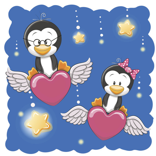 可爱的情人企鹅图片下载