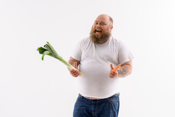 大胡子男人更喜欢健康饮食图片下载