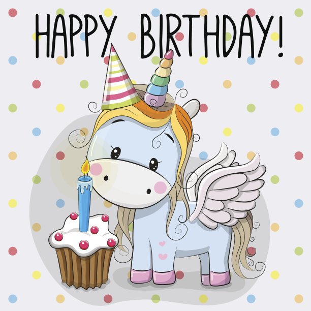 可爱的卡通独角兽素材图片