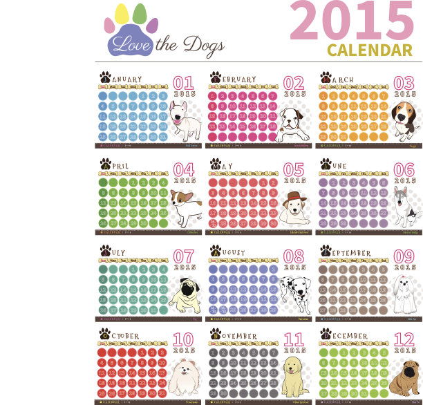 爱狗日历2015 set1图片下载