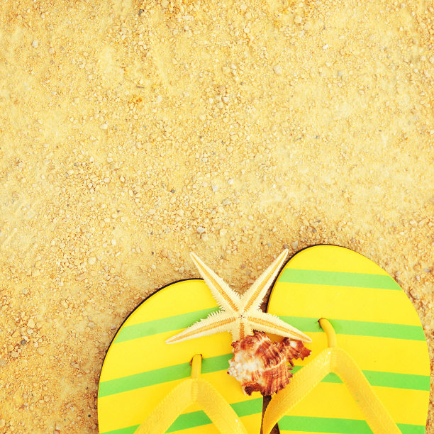 沙滩上以大海为背景的男式丁字裤图片下载