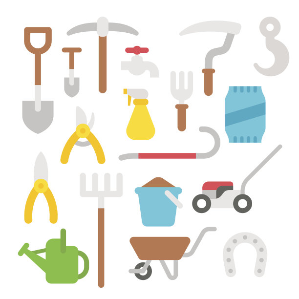 平面设计农具套装图片下载