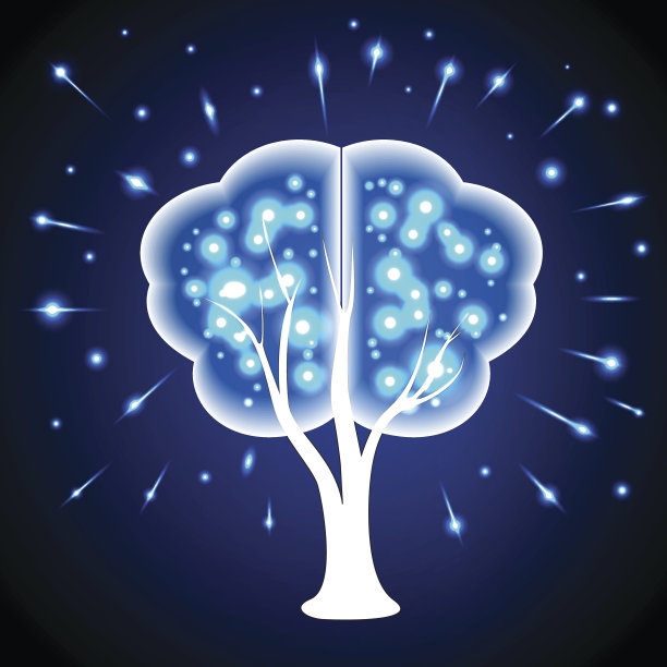 树以人脑的形式，思想闪光点图片下载