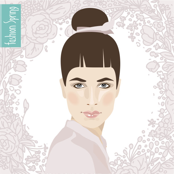 不同发型的矢量插图。春天的趋势。图片下载