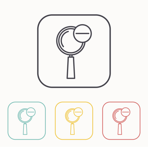 彩色图标集缩小放大镜图片下载