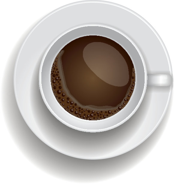 咖啡杯孤立。现实的顶视图。图片下载