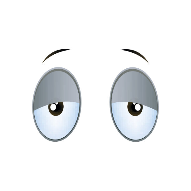 矢量疲惫卡通眼睛在白色的背景图片下载
