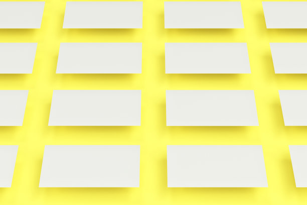 白色空白名片模型上的黄色背景图片下载