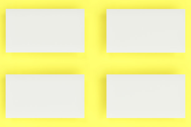 白色空白名片模型上的黄色背景图片下载