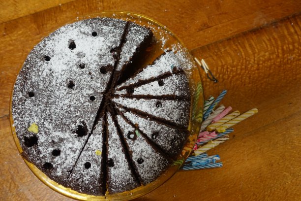 有机巧克力橙无麸杏仁生日蛋糕图片下载