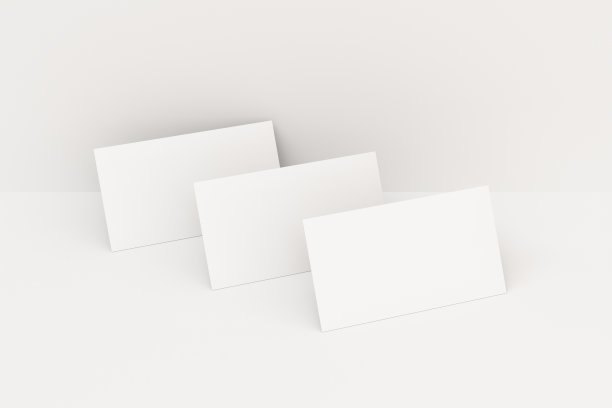 白色空白名片模型上的白色背景图片下载
