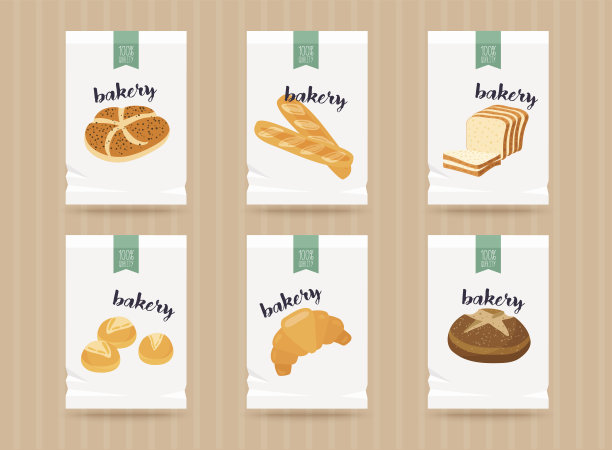 矢量手画面包模拟设置。矢量插图，孤立在白色上。图片下载