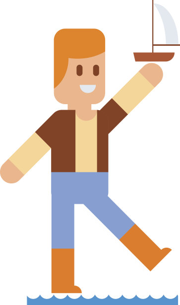 有趣可爱的矢量男孩走路图片下载