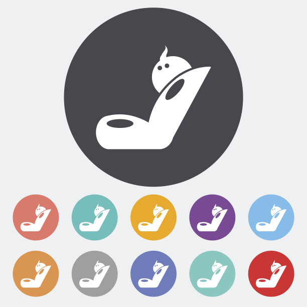 儿童汽车座椅平图标。图片下载