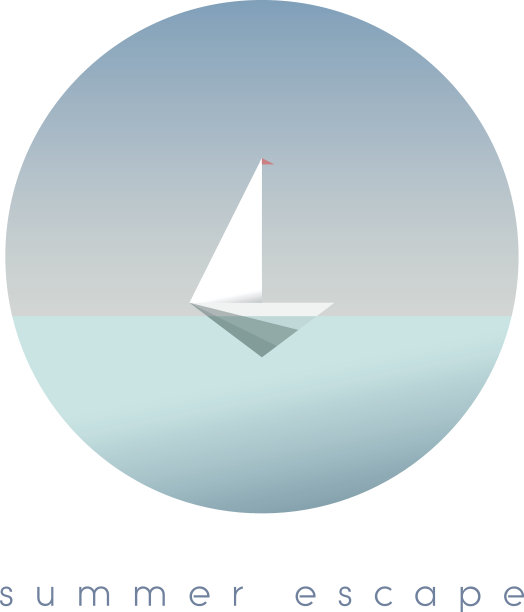 游艇上的海洋在简单的极简多边形风格矢量图片下载