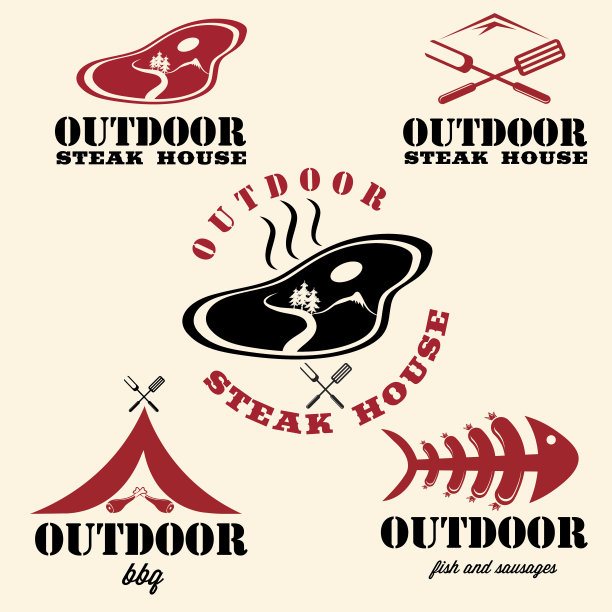 牛排馆和户外烧烤图片下载
