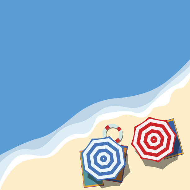 夏季矢量海滩，背景素材图片