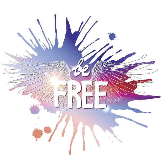 带有口号和翅膀的概念艺术图片下载