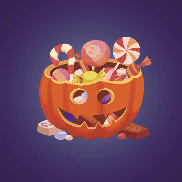 万圣节快乐，南瓜和糖果图片下载