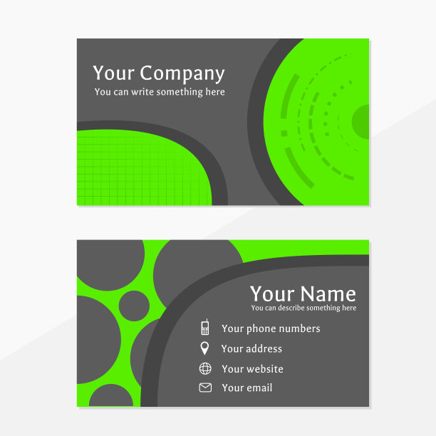 绿色和深灰色的名片图片下载
