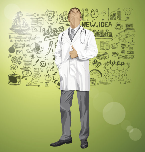 带听诊器的矢量医生图片下载