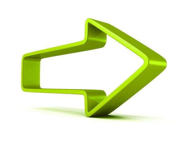 绿色箭头向前白色背景素材图片