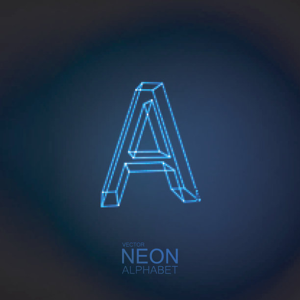 霓虹3D字母A图片下载