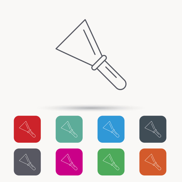 抹刀图标。修整工具标志。图片下载