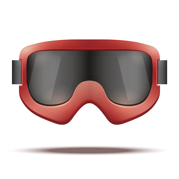 经典复古老派红色滑雪护目镜与黑色图片下载