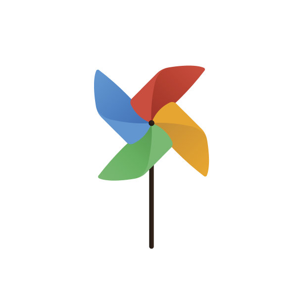 风车图标平面设计矢量插图图片下载