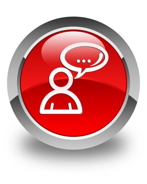 社交网络图标亮红色圆形按钮图片下载