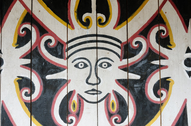 婆罗洲-印度尼西亚传统的达亚克部落文化图片下载