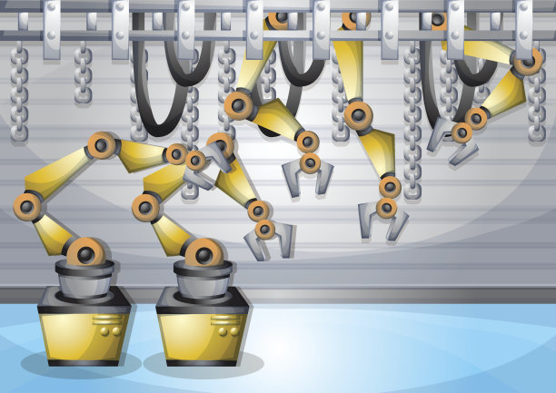 卡通矢量插图内部工厂与分离的层图片下载