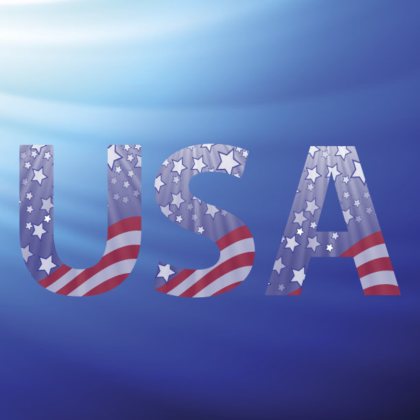 美国大写字母与旗帜图案图片下载