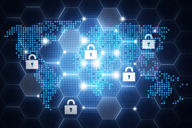 数字在线安全设计，全球各地的挂锁图标概念图片下载