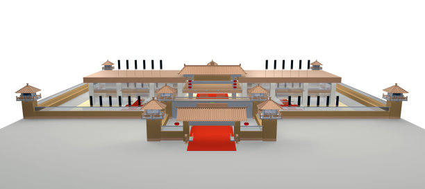 带有安保的日本传统建筑图片下载