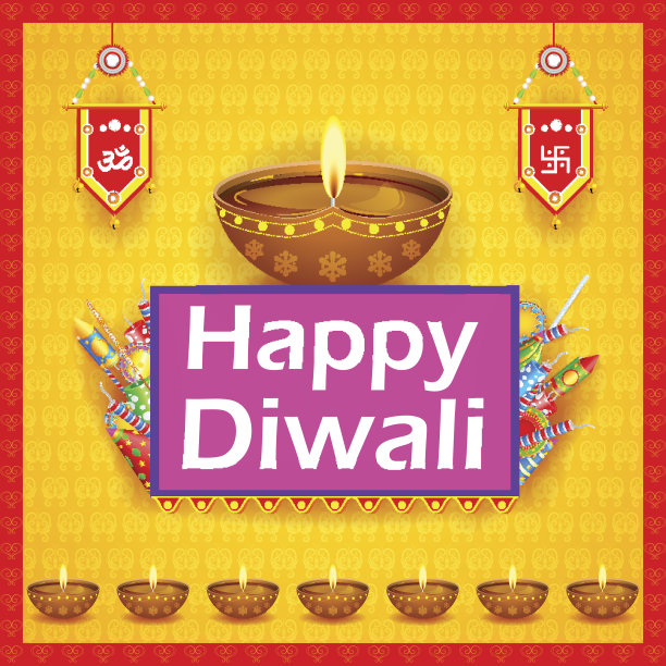 用爆竹装饰迪亚节快乐的排灯节背景图片下载