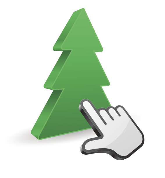 指针指针光标与圣诞树图标3d图片下载