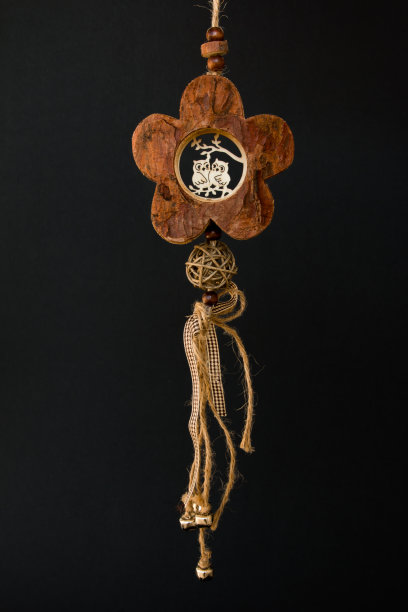 猫头鹰的夫妇木材圣诞装饰图片下载