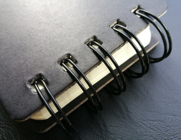 近距离的一个老式螺旋笔记本图片下载