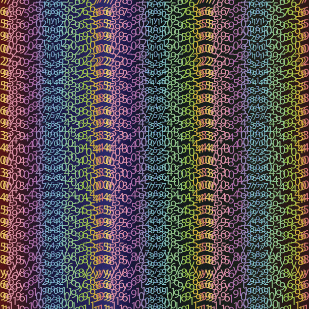 矩阵概念彩虹和黑色的绿色背景数字上图片下载