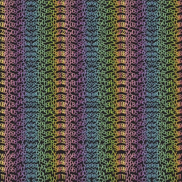 矩阵概念彩虹和黑色的绿色背景数字上图片下载